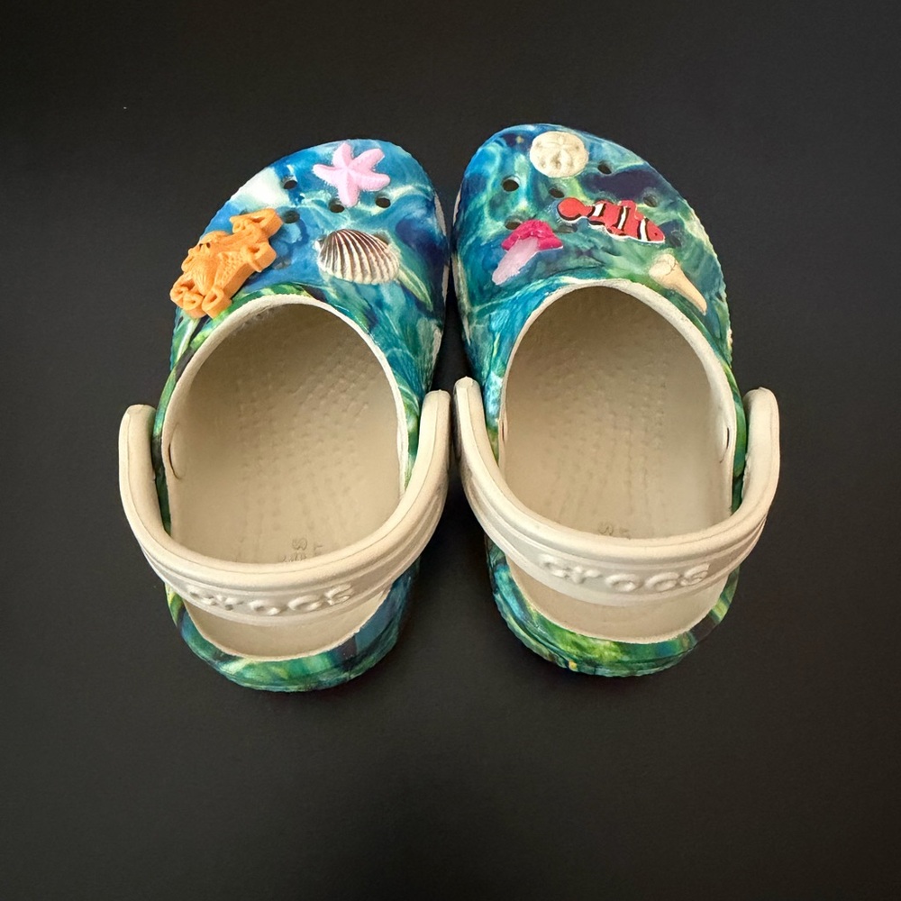 CROCS Kids Sea Adventure Slippers - Blue and Green - Picture 3 of 4